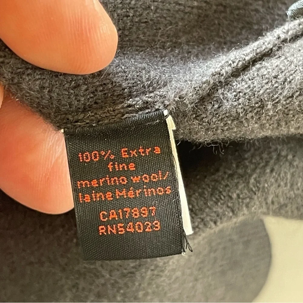 Banana Republic Merino Half Zip Sweater Dark Grey Men size Large